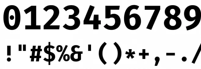 Fira Mono Bold Font OTHER CHARS