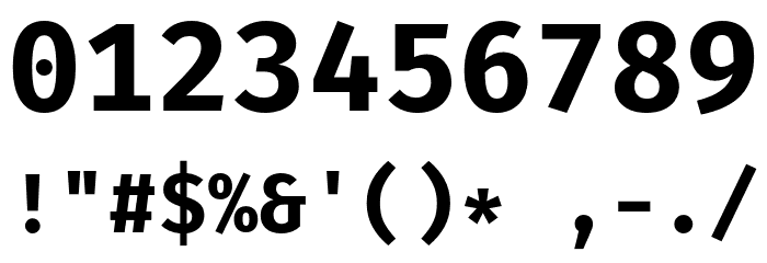 Fira Mono Bold Font OTHER CHARS