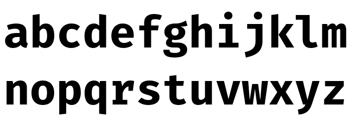Fira Mono Bold Font LOWERCASE