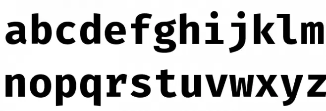 Fira Mono Bold Caratteri MINUSCOLO