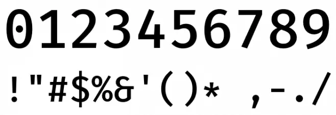 Fira Mono Medium Font OTHER CHARS
