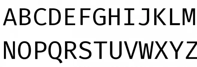 Fira Mono Regular Шрифта ВЕРХНИЙ