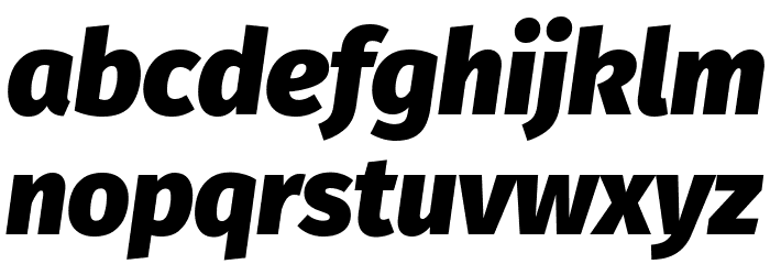 Fira Sans Black Italic Font LOWERCASE
