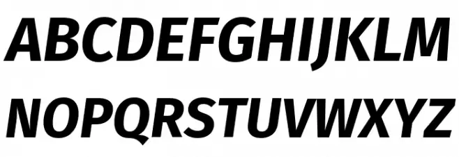 Fira Sans Bold Italic 字体 大写