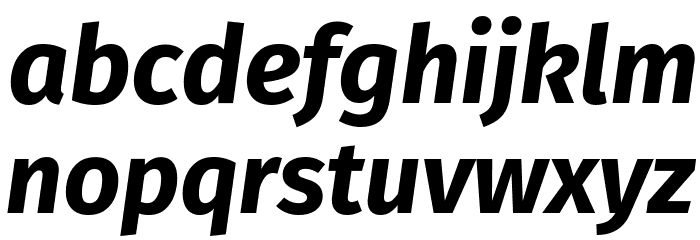 Fira Sans Bold Italic Font LOWERCASE