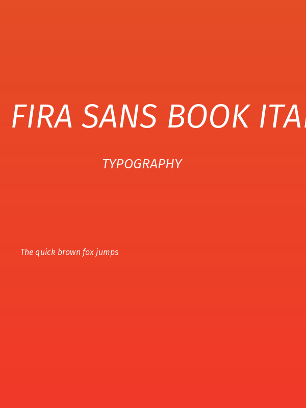 Fira Sans Book Italic Poster