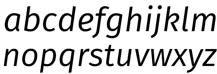 Fira Sans Book Italic Fonte MINÚSCULAS