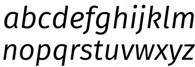 Fira Sans Book Italic Fonte MINÚSCULAS