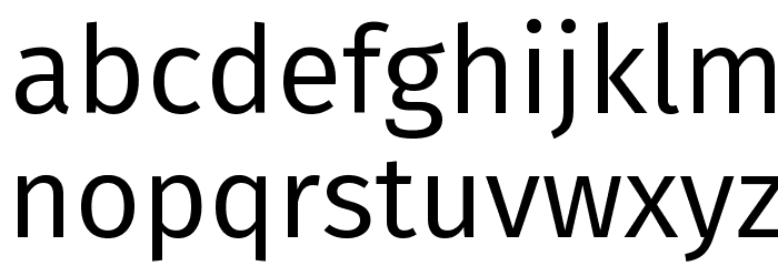 Fira Sans Book Font LOWERCASE