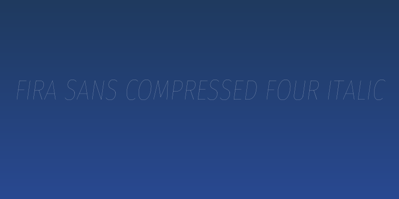Fira Sans Compressed Four Italic Social Header