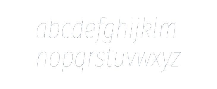 Fira Sans Compressed Four Italic Lowercase