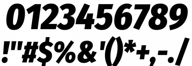 Fira Sans Condensed Black Italic Font OTHER CHARS
