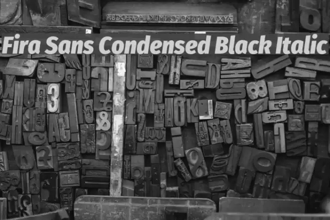 Fira Sans Condensed Black Italic Font examples