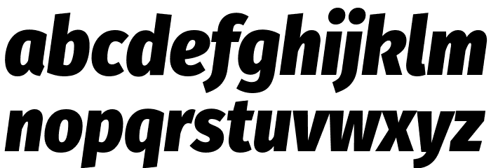 Fira Sans Condensed Black Italic Font LOWERCASE