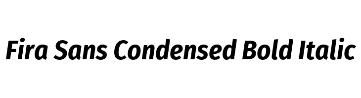 Fira Sans Condensed Bold Italic Font