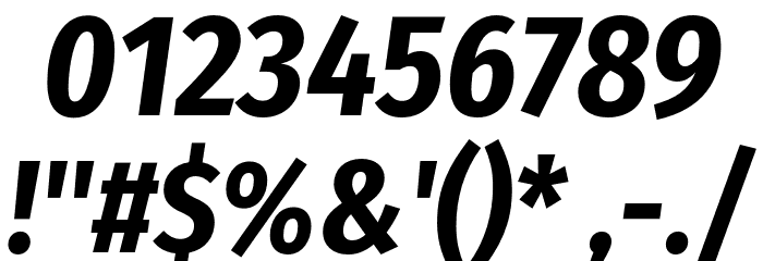 Fira Sans Condensed Bold Italic Font OTHER CHARS