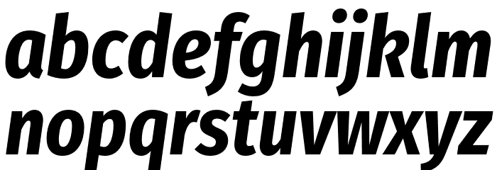 Fira Sans Condensed Bold Italic Font LOWERCASE