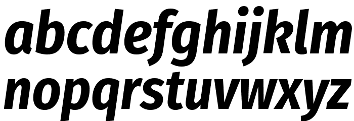 Fira Sans Condensed Bold Italic Font LOWERCASE