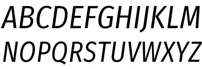 Fira Sans Condensed Book Italic Polices MAJUSCULES