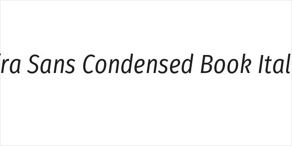 Fira Sans Condensed Book Italic Logo