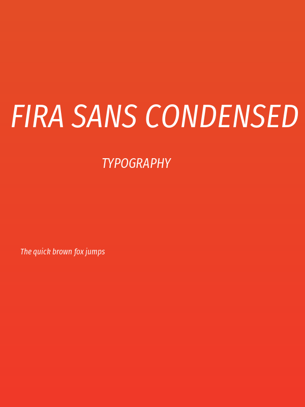Fira Sans Condensed Book Italic Poster