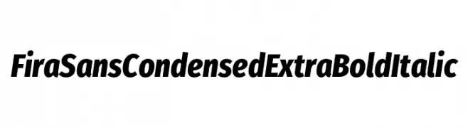 Fira Sans Condensed ExtraBold Italic  免费字体下载
