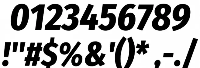 Fira Sans Condensed ExtraBold Italic Font OTHER CHARS