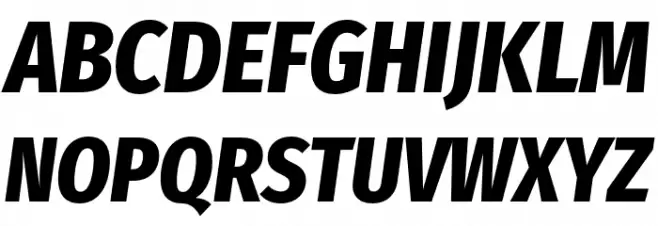 Fira Sans Condensed ExtraBold Italic Caratteri MAIUSCOLE