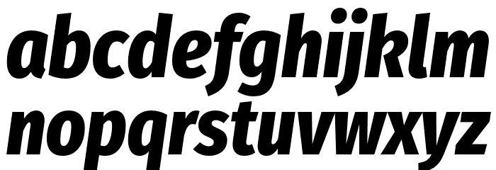 Fira Sans Condensed ExtraBold Italic Font LOWERCASE