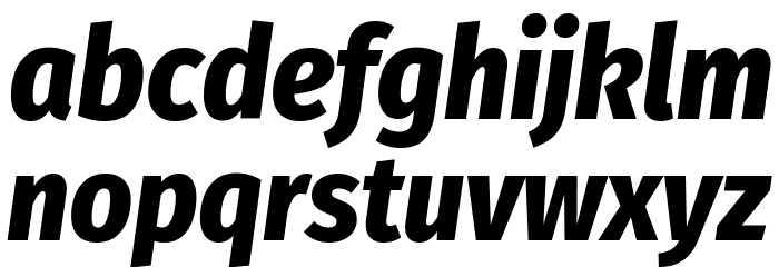 Fira Sans Condensed ExtraBold Italic Font LOWERCASE