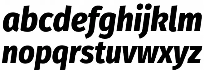 Fira Sans Condensed ExtraBold Italic خط أحرف صغيرة