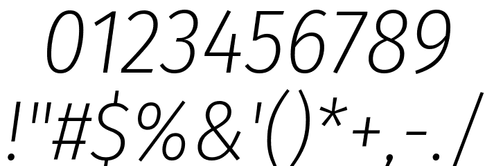 Fira Sans Condensed ExtraLight Italic Font OTHER CHARS
