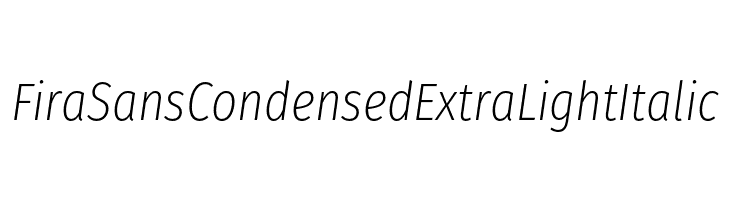 Fira Sans Condensed ExtraLight Italic  Descarca Fonturi Gratis