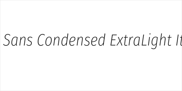 Fira Sans Condensed ExtraLight Italic Logo