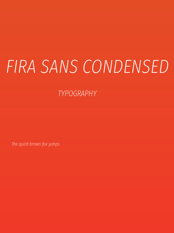 Fira Sans Condensed ExtraLight Italic Poster