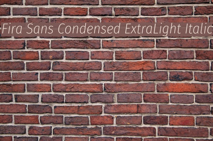 Fira Sans Condensed ExtraLight Italic Font examples