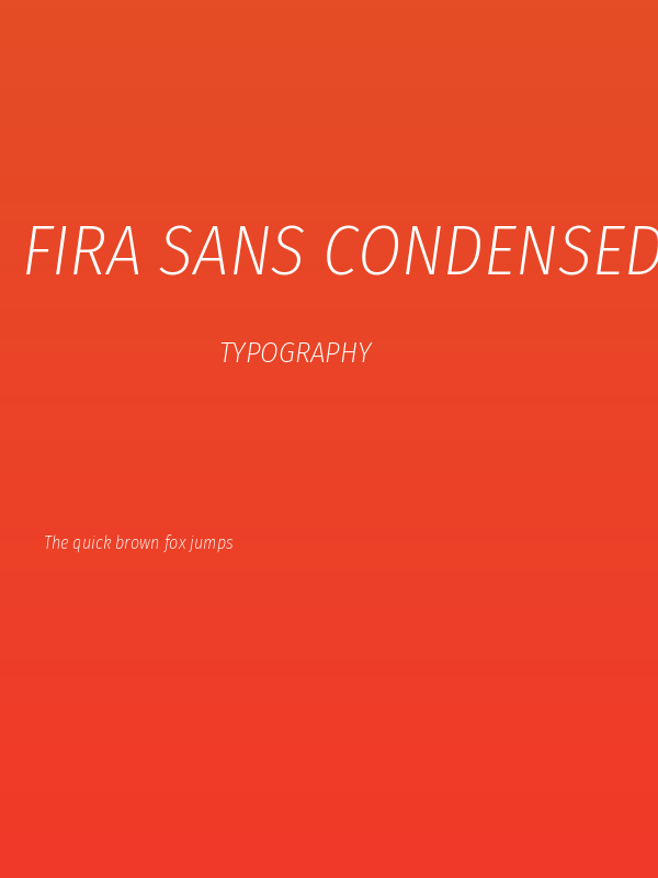 Fira Sans Condensed ExtraLight Italic Poster
