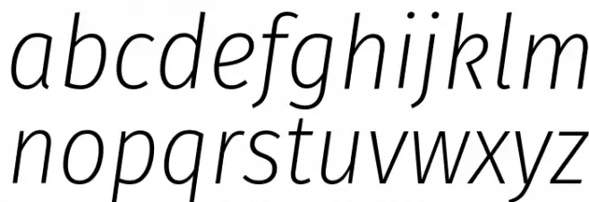 Fira Sans Condensed ExtraLight Italic フォント 小文字