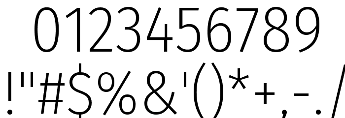 Fira Sans Condensed ExtraLight Font OTHER CHARS