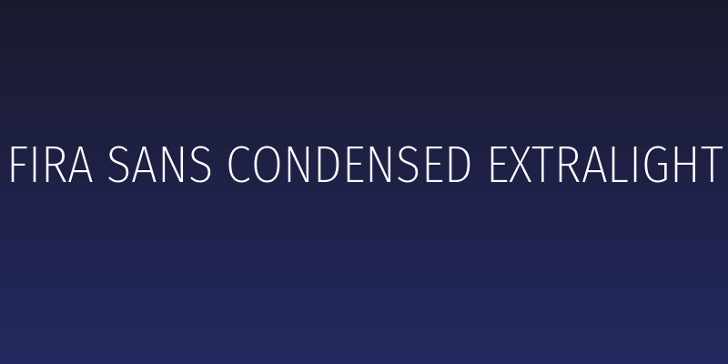 Fira Sans Condensed ExtraLight Social Header