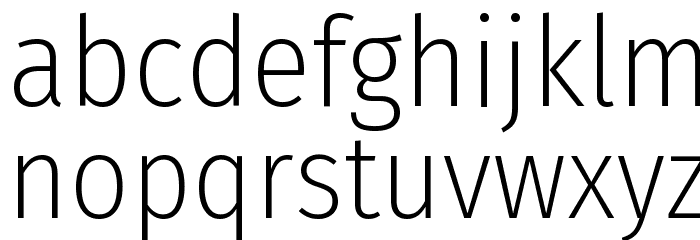 Fira Sans Condensed ExtraLight Font LOWERCASE