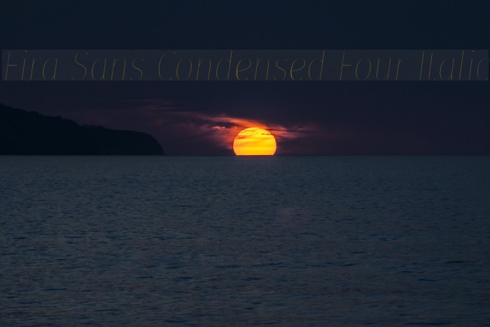 Fira Sans Condensed Four Italic Font examples