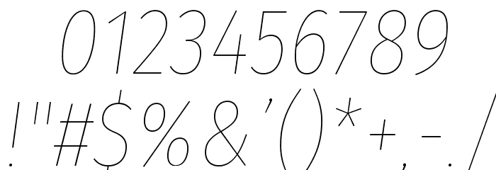 Fira Sans Condensed Hair Italic Font OTHER CHARS