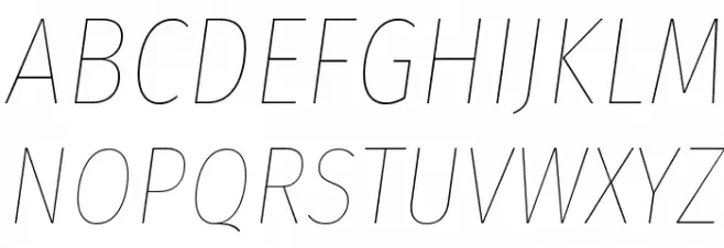 Fira Sans Condensed Hair Italic Шрифта ВЕРХНИЙ