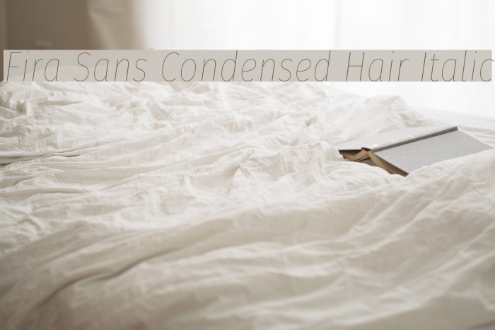 Fira Sans Condensed Hair Italic Font examples