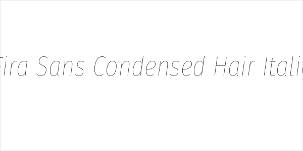 Fira Sans Condensed Hair Italic Logo