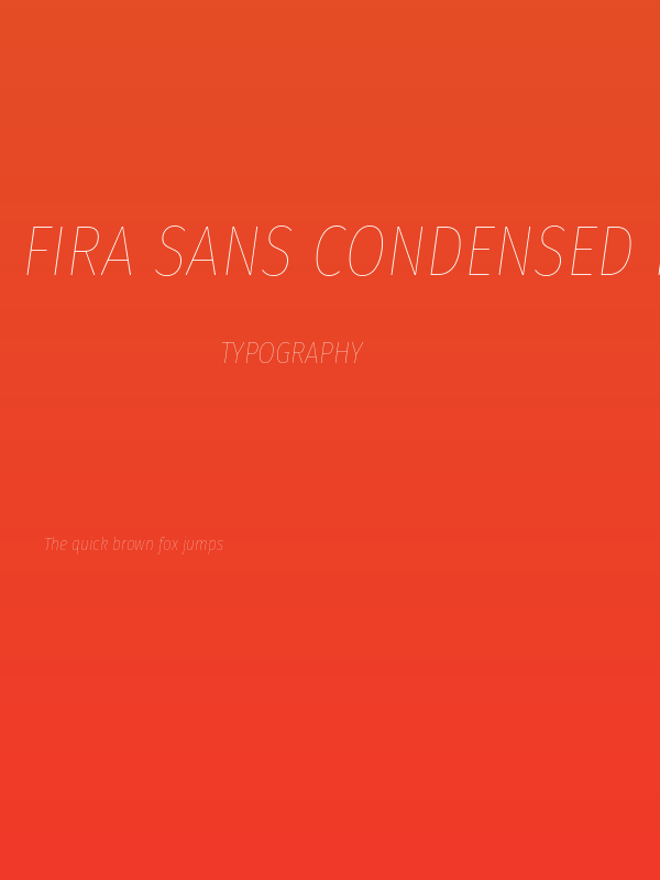 Fira Sans Condensed Hair Italic Poster