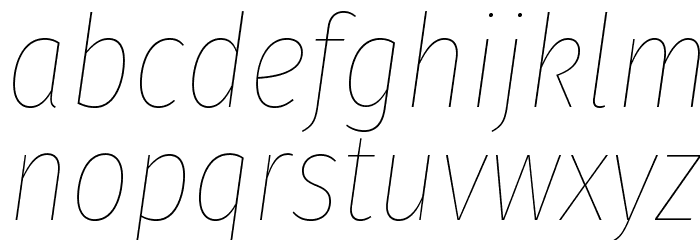 Fira Sans Condensed Hair Italic Font LOWERCASE