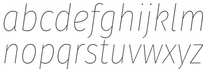 Fira Sans Condensed Hair Italic Fuentes MINÚSCULAS