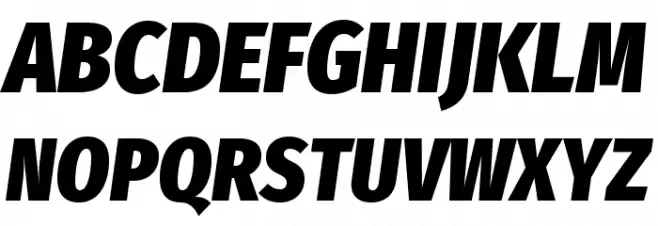 Fira Sans Condensed Heavy Italic Шрифта ВЕРХНИЙ